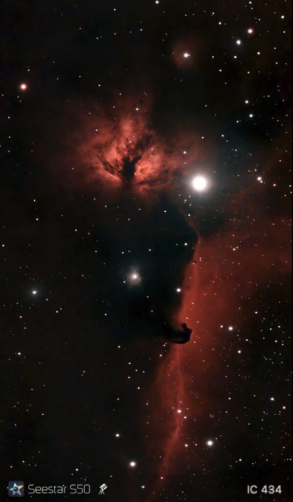 The Horse Head Nebula with Flame Nebula SmartScopes.space